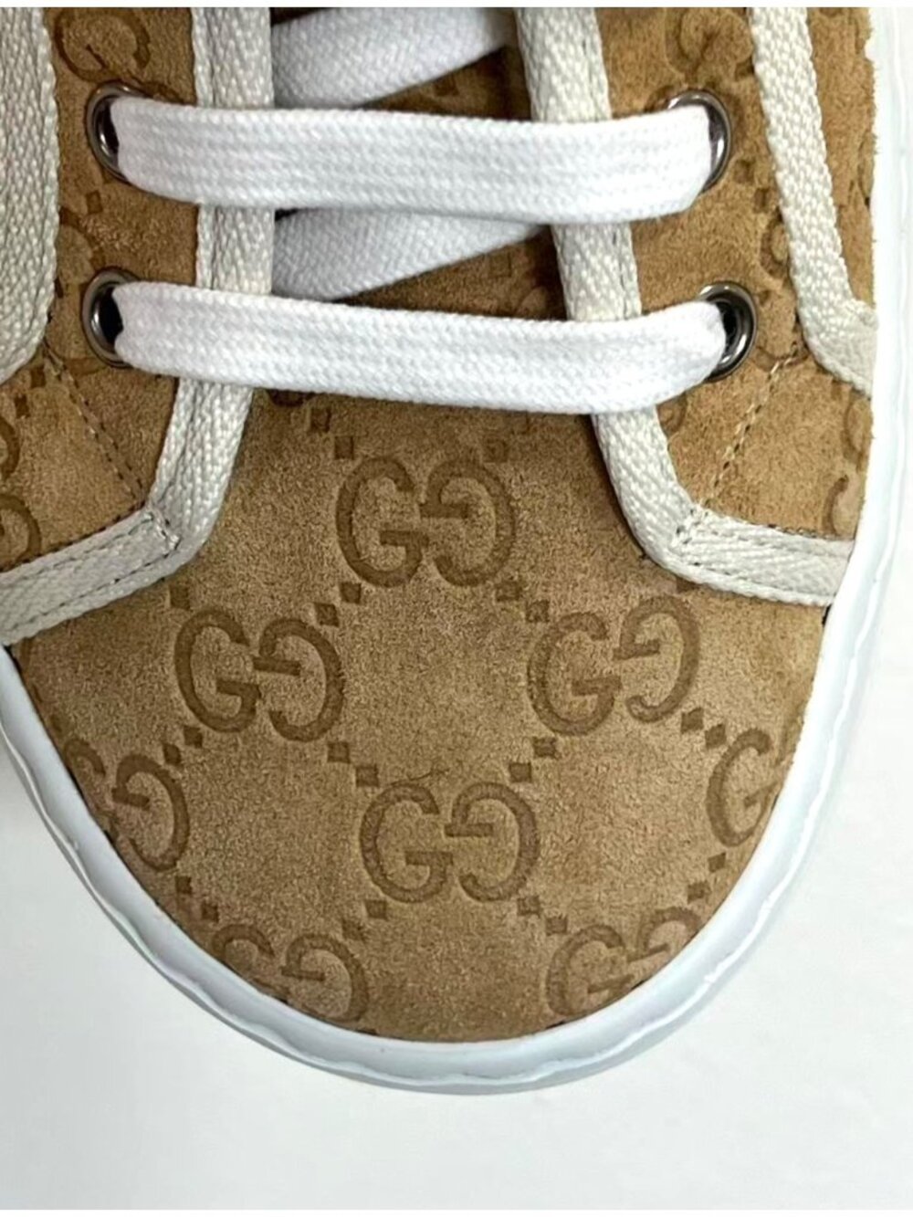 Gucci Women’s Tennis 1977 Trek GG Suede Platform Sneakers Buttersco EU40 796294 - Picture 8 of 14